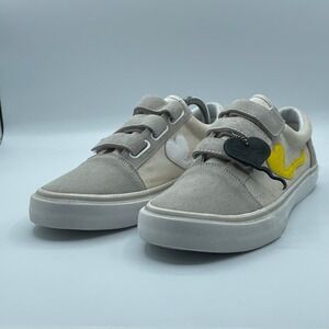 World Balance Men's Velcro Sneakers Grey White Yellow Heart Logo Casual Shoes